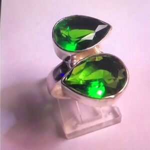 Peridot Stamped 925 Sterling Silver Ring